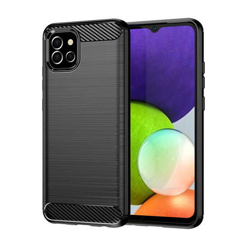 Carbon Case Flexible Cover Case for Samsung A03S EU (166.5) black — Hurtel