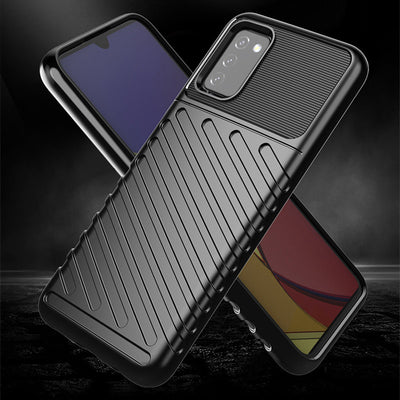 Thunder Case Flexible Tough Rugged Cover TPU Case for Samsung Galaxy A03s black — Hurtel