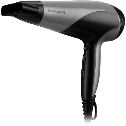 Remington Hair Dryer | D3190S | 2200 W | Number of temperature settings 3 | Ionic function | Diffuser nozzle | Grey/Blac