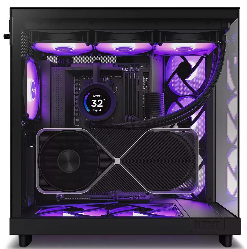 Case NZXT H6 Flow RGB MidiTower Case product features Transparent panel Not included ATX MicroATX MiniITX Colour Black CC-H61FB-R1