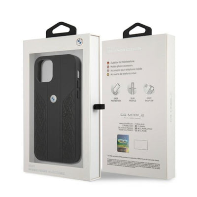 BMW Leather Curve Perforate Case for iPhone 12 / iPhone 12 Pro - Black