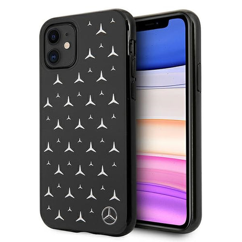 Mercedes Silver Stars Pattern Case for iPhone 11 / Xr - Black