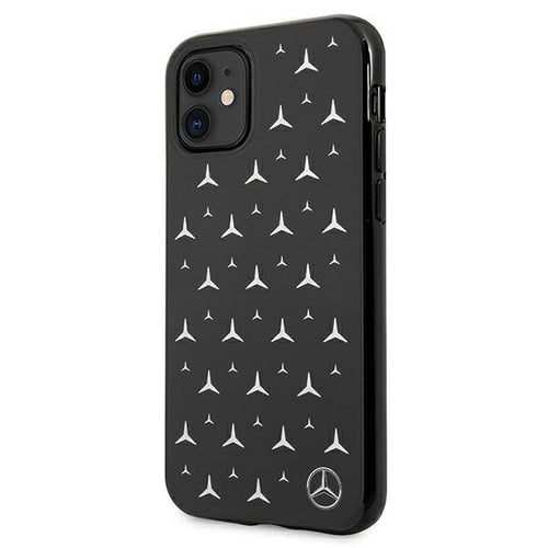 Mercedes Silver Stars Pattern Case for iPhone 11 / Xr - Black
