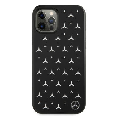 Mercedes Silver Stars Pattern Case for iPhone 12 Pro Max - Black