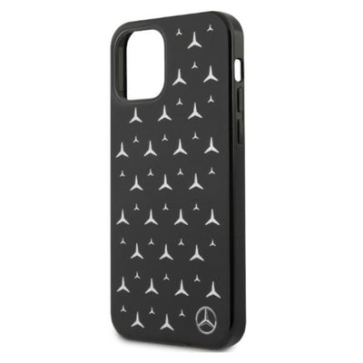 Mercedes Silver Stars Pattern Case for iPhone 12 Pro Max - Black