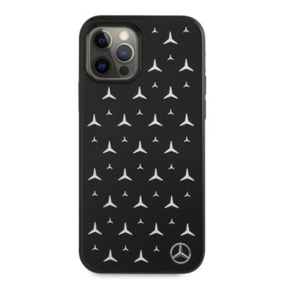 Mercedes Silver Stars Pattern Case for iPhone 12 / iPhone 12 Pro - Black