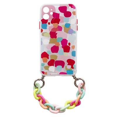 Color Chain Case gel flexible elastic case cover with a chain pendant for iPhone XS / iPhone X multicolour — Hurtel