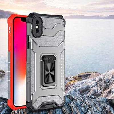 Crystal Ring Case Kickstand Tough Rugged Cover for iPhone XS Max red — Hurtel