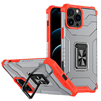 Crystal Ring Case Kickstand Tough Rugged Cover for iPhone 12 Pro Max red — Hurtel