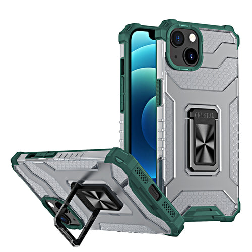 Crystal Ring Case Kickstand Tough Rugged Cover for iPhone 13 mini green — Hurtel