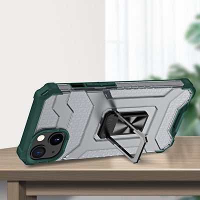 Crystal Ring Case Kickstand Tough Rugged Cover for iPhone 13 mini green — Hurtel