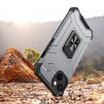 Crystal Ring Case Kickstand Tough Rugged Cover for iPhone 13 black — Hurtel
