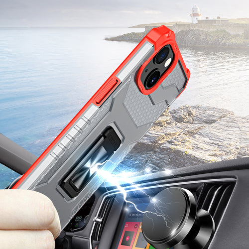 Crystal Ring Case Kickstand Tough Rugged Cover for iPhone 13 red — Hurtel