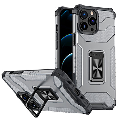 Crystal Ring Case Kickstand Tough Rugged Cover for iPhone 13 Pro Max black — Hurtel
