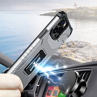 Crystal Ring Case Kickstand Tough Rugged Cover for iPhone 13 Pro Max black — Hurtel
