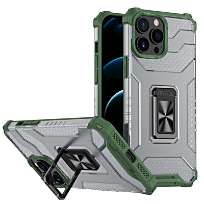 Crystal Ring Case Kickstand Tough Rugged Cover for iPhone 13 Pro Max green — Hurtel