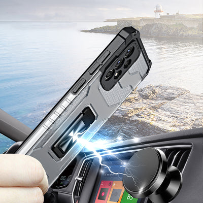 Crystal Ring Case Kickstand Tough Rugged Cover for Samsung Galaxy A72 4G black — Hurtel