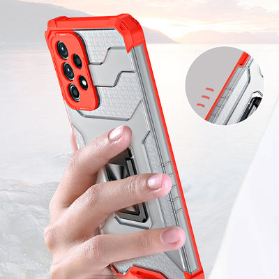 Crystal Ring Case Kickstand Tough Rugged Cover for Samsung Galaxy A72 4G blue — Hurtel