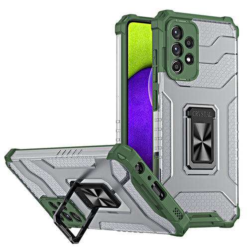Crystal Ring Case Kickstand Tough Rugged Cover for Samsung Galaxy A72 4G green — Hurtel
