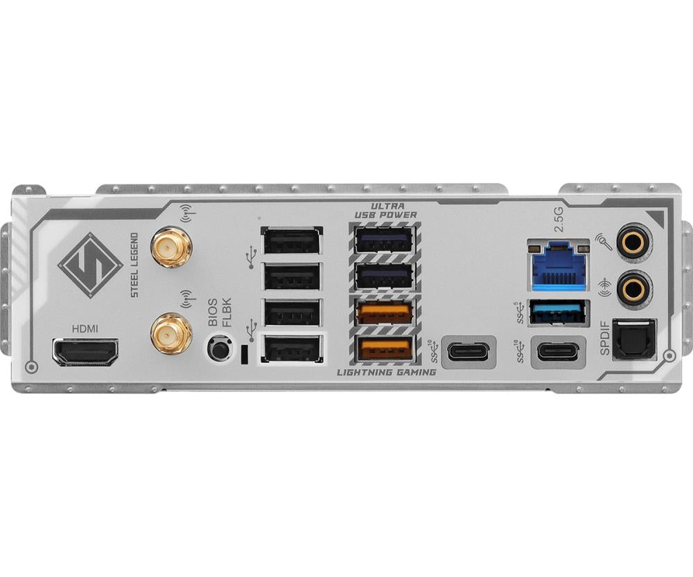 Mainboard ASROCK AMD B850 SAM5 ATX Memory DDR5 Memory slots 4 1xPCI-Express 4.0 16x 1xPCI-Express 5.0 16x 1xM.2 1xHDMI 1xAudio-In 1xAudio-Out 4xUSB 2.0 5xUSB 3.2 2xUSB-C 1xOptical S/PDIF 1xRJ45 B850STEELLEGENDWIFI