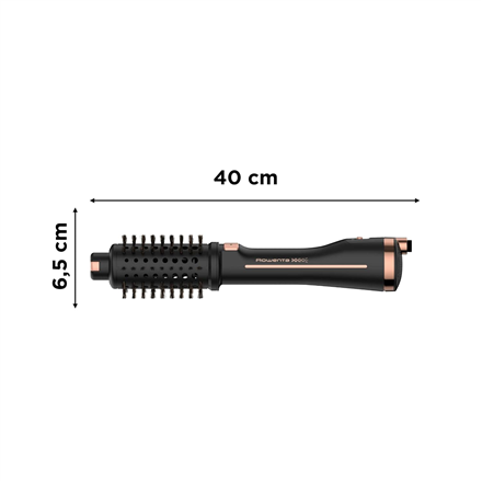 Rowenta | Styling Hair Brush | CF9620 | Temperature (max) 80 °C | Number of heating levels 3 | Black/Gold Rose