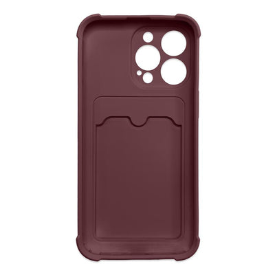 Card Armor Case Pouch Cover for iPhone 12 Pro Max Card Wallet Silicone Air Bag Armor Case Raspberry — Hurtel
