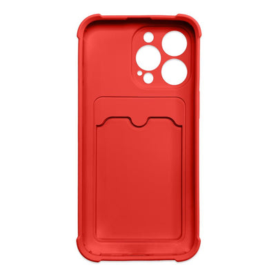 Card Armor Case Pouch Cover for iPhone 13 Pro Card Wallet Silicone Air Bag Armor Red — Hurtel