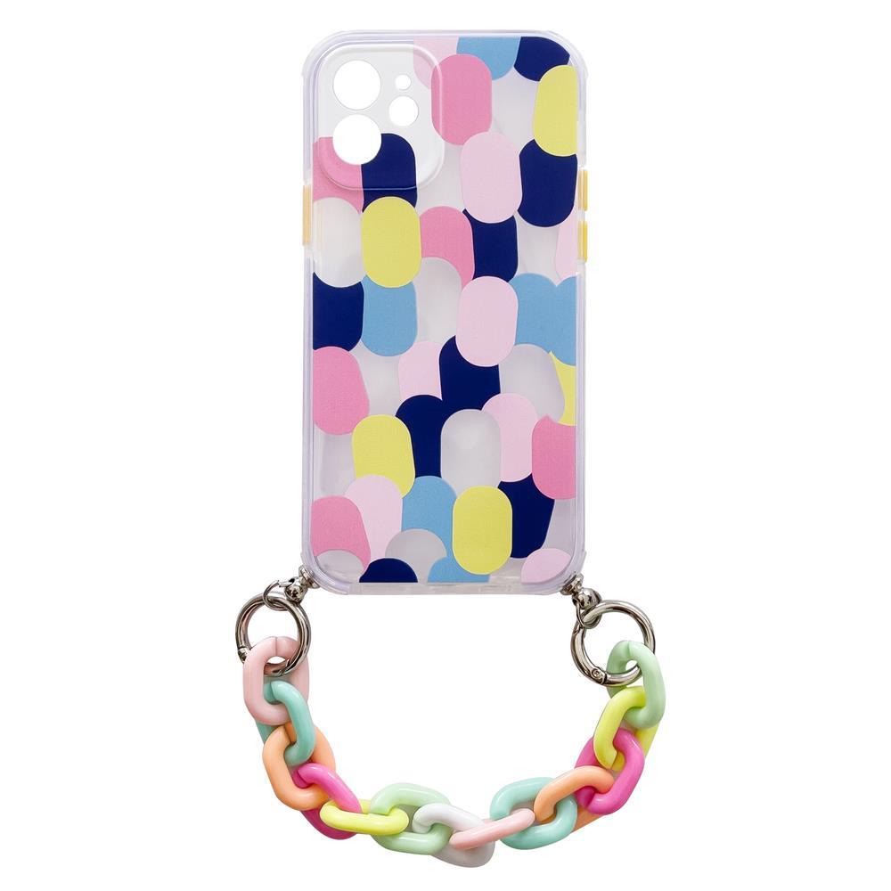 Color Chain Case Gel Flexible Cover Chain Chain Charm For Samsung Galaxy S21 Ultra 5G Multicolor (1) — Hurtel