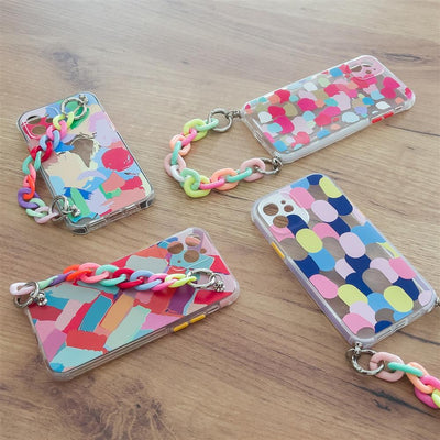 Color Chain Case gel flexible elastic case cover with a chain pendant for Xiaomi Redmi Note 10 Pro multicolour  (2) — Hurtel