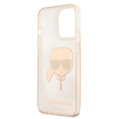Karl Lagerfeld Glitter Karl's Head Case for iPhone 13 Pro / iPhone 13 - Gold