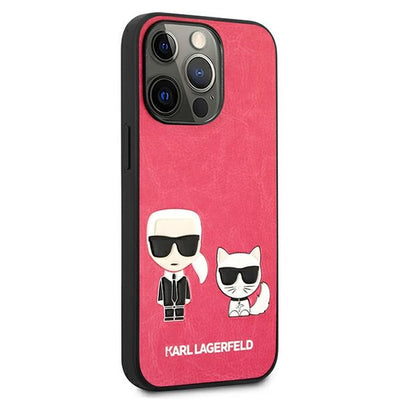 Karl Lagerfeld Ikonik Karl&amp;Choupette Case for iPhone 13 Pro / iPhone 13 - Fuchsia