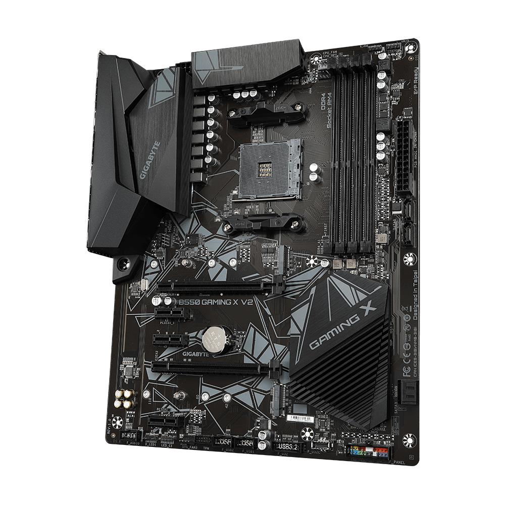 Mainboard GIGABYTE AMD B550 SAM4 ATX Memory DDR4 Memory slots 4 3xPCI-Express 3.0 1x 1xPCI-Express 3.0 2x 1xPCI-Express 4.0 16x 2xM.2 1xDVI-D 1xHDMI 2xAudio-In 1xAudio-Out 2xUSB 2.0 4xUSB 3.2 1xPS/2 1xRJ45 B550GAMINGXV21.3