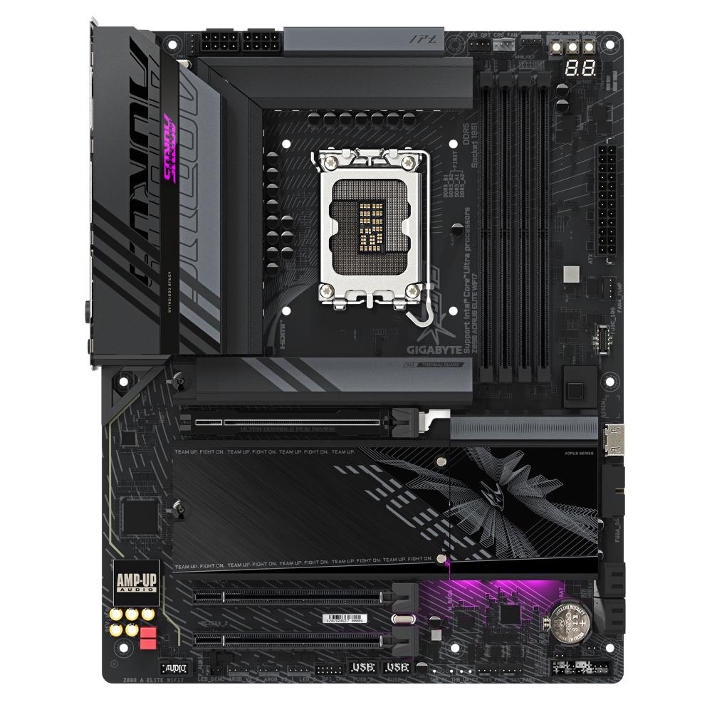 Mainboard GIGABYTE Intel Z890 LGA1851 ATX Memory DDR5 Memory slots 4 2xPCI-Express 4.0 4x 1xPCI-Express 5.0 16x 4xM.2 1xDisplayPort 4xUSB 2.0 5xUSB 3.2 1xUSB-C w/Thunderbolt 1xOptical S/PDIF 1xRJ45 2xAudio port Z890AELITEWIFI71.0