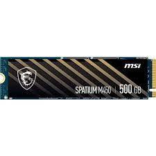 SSD MSI SPATIUM M450 500GB M.2 PCIe Gen4 NVMe 3D NAND Write speed 2300 MBytes/sec Read speed 3600 MBytes/sec 2.15mm TBW 300 TB MTBF 1500000 hours S78-440K220-P83
