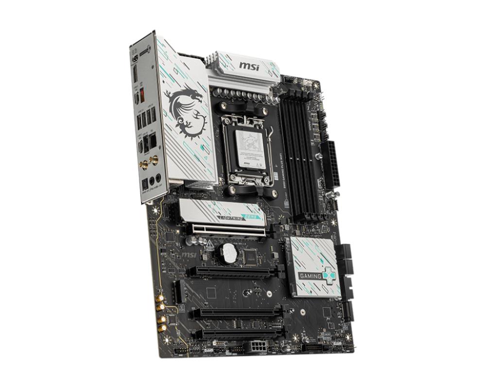 Mainboard MSI AMD B850 SAM5 ATX Memory DDR5 Memory slots 4 4xPCI-Express 16x 3xM.2 1xDisplayPort 1xAudio-In 1xAudio-Out 1xMicrophone 4xUSB 2.0 2xUSB 3.2 2xUSB-C 1xOptical S/PDIF 1xRJ45 B850GAMINGPLUSWIFI