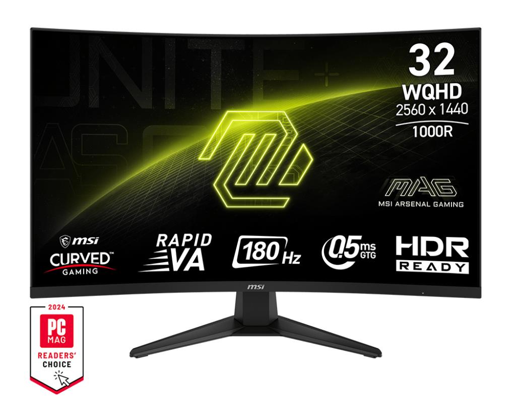 LCD Monitor MSI MAG 325CQF 31.5" Gaming/Curved Panel VA 2560x1440 16:9 180Hz 0.5 ms MAG325CQF