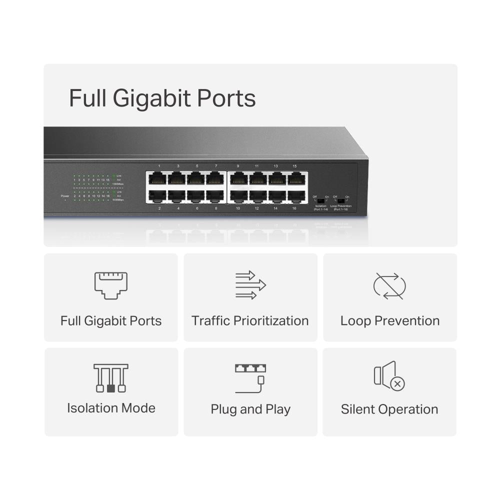 Switch MERCUSYS MS116GS 16x10Base-T / 100Base-TX / 1000Base-T MS116GS