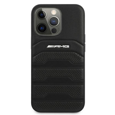 AMG AMHCP13XGSEBK iPhone 13 Pro Max 6,7" czarny/black hardcase Leather Debossed Lines — Mercedes