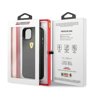 Ferrari FEHCP13SFCABK iPhone 13 mini 5.4&quot; black/black hardcase On Track Real Carbon