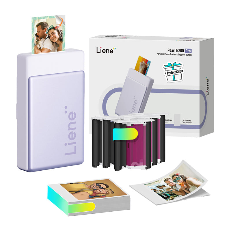 Liene Pearl N200 Pro 2x3" Portable Photo Printer Kit (Purple) - Image 2