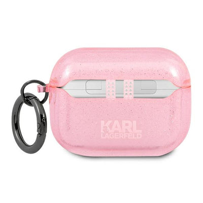 Karl Lagerfeld Glitter Karl's Head Case for AirPods Pro - Pink