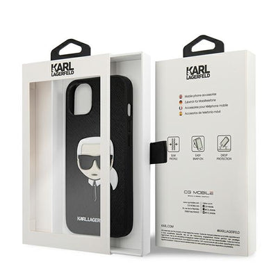 Karl Lagerfeld KLHCP13SSAKHBK iPhone 13 mini 5,4" czarny/black hardcase Saffiano Ikonik Karl's Head