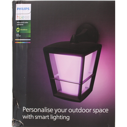 SALE OUT. | Philips Hue WCA Econic Outdoor Wall Lantern | 15 W | 2000-6500 Hue White Colour Ambiance | DAMAGED PACKAGING