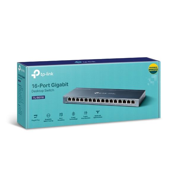 Switch TP-LINK Desktop/pedestal 16x10Base-T / 100Base-TX / 1000Base-T TL-SG116