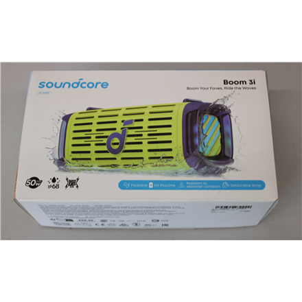SALE OUT. Anker Soundcore Boom 3i Portable Bluetooth Speaker, Green | Anker Soundcore Speaker | Boom 3i | Warranty 24 mo