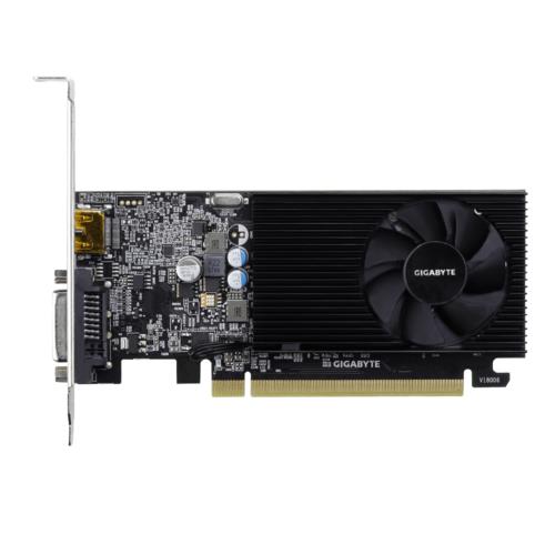 Graphics Card GIGABYTE NVIDIA GeForce GT 1030 2 GB GDDR4 64 bit PCIE 3.0 16x Memory 2100 MHz GPU 1177 MHz Single Slot Fansink 1xDVI-D 1xHDMI GV-N1030D4-2GL