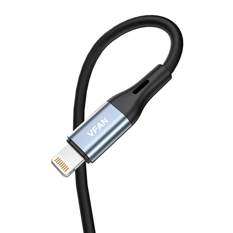 Cable VFAN L05 Lightning to mini jack 3.5mm AUX, 1m (gray) - Image 2