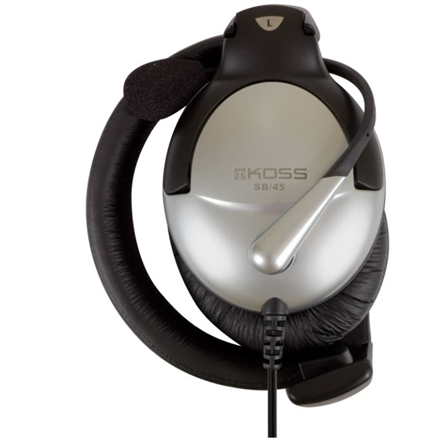 Koss | Headphones | SB45 | Wired | On-Ear | Microphone | Silver/Black | Noise canceling