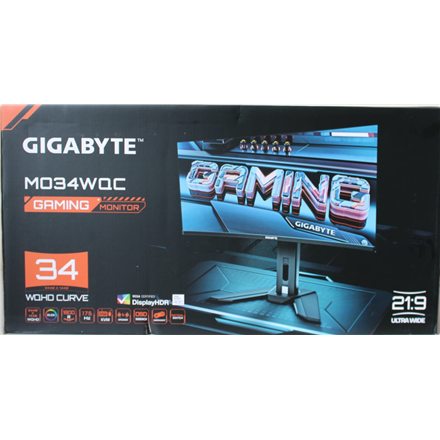 SALE OUT. GIGABYTE MONITOR 34" MO34WQC EK | SALE OUT. MO34WQC EK1 | 34 " | OLED | WQHD | 175 Hz | 0.03 ms | 3440 x 1440 