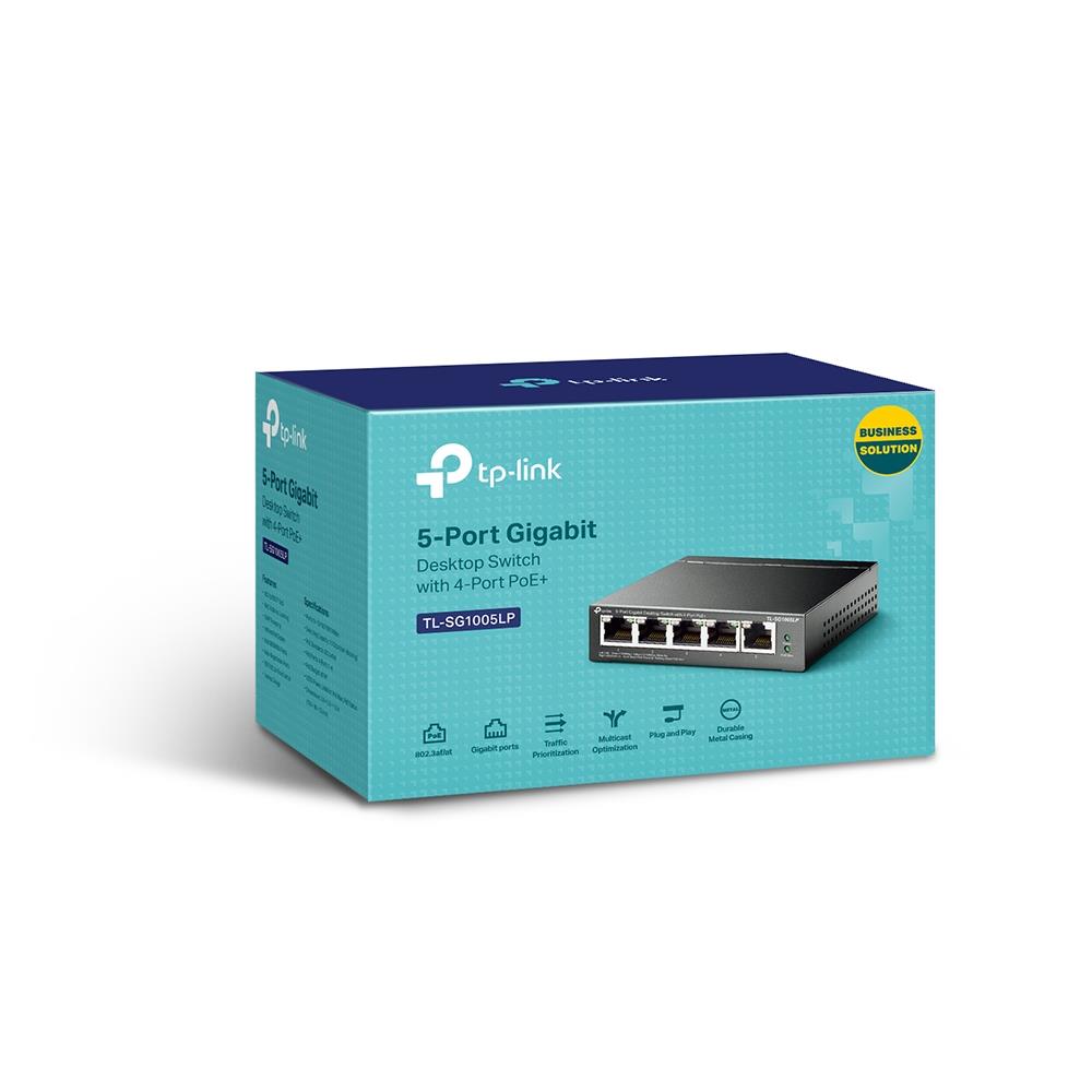 Switch TP-LINK Desktop/pedestal 5x10Base-T / 100Base-TX / 1000Base-T PoE ports 1 TL-SG1005LP